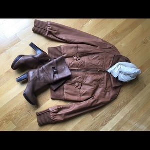 Faux Leather bomber jacket